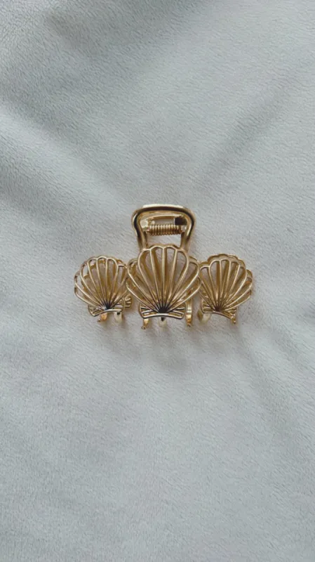 3 Gold Shells Hair Claw Clip sold by Mermaid & Me