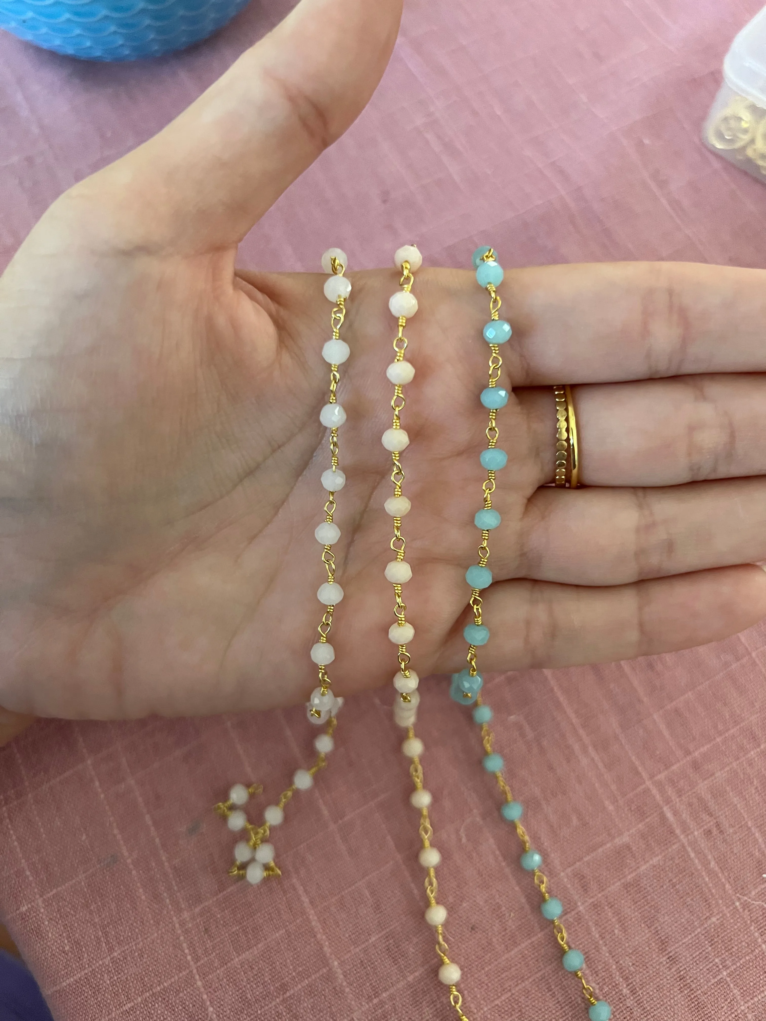 Cowrie Shell Vertical Beaded Chain Necklace sold by Mermaid & Me product image thumbnail 2