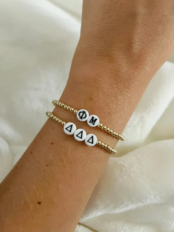 Sorority Greek Letter Gold Filled Bracelet sold by Mermaid & Me