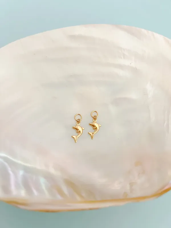 Gold Filled Dolphin Earring Charms sold by Mermaid & Me