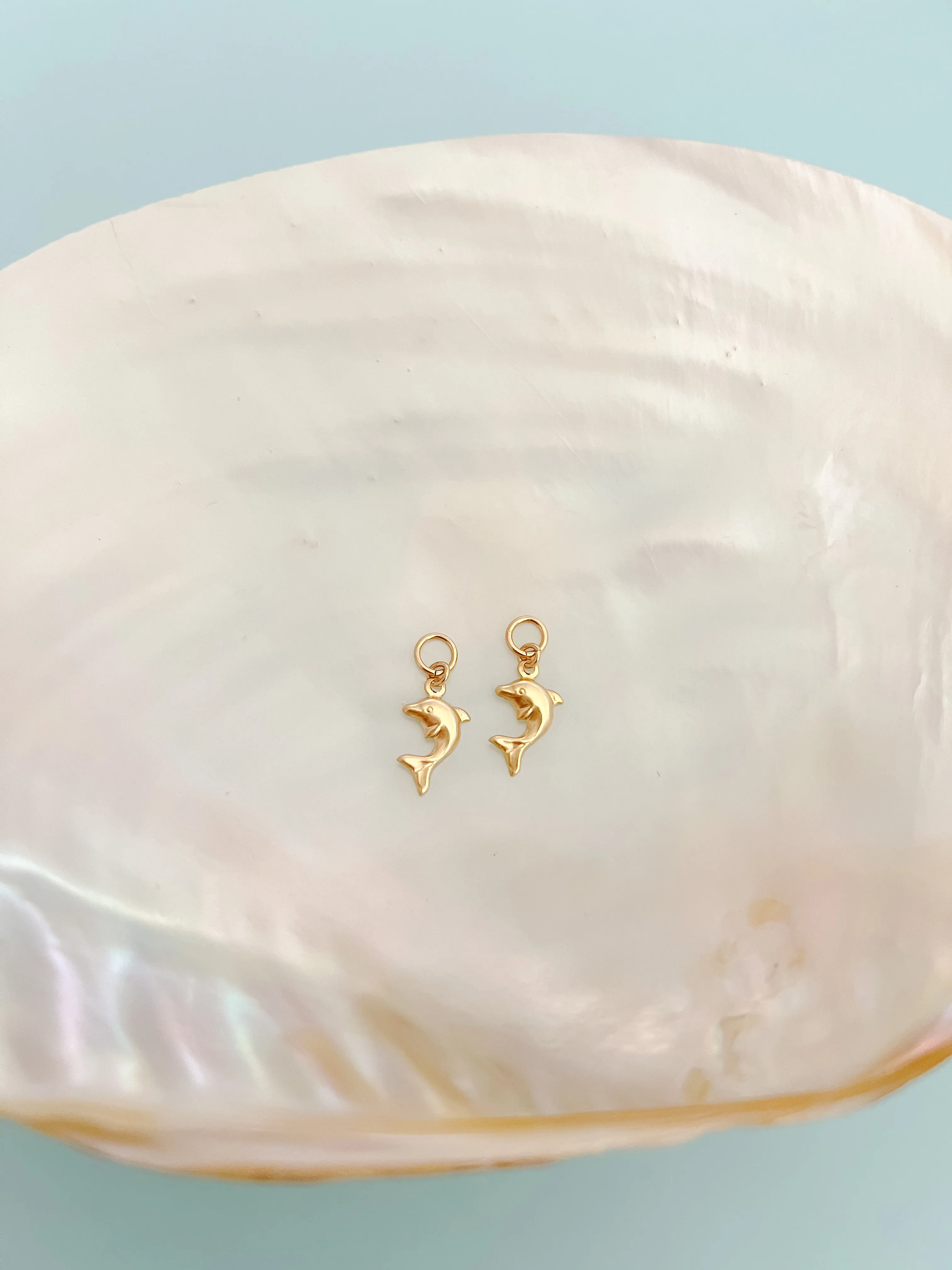 Gold Filled Dolphin Earring Charms sold by Mermaid & Me