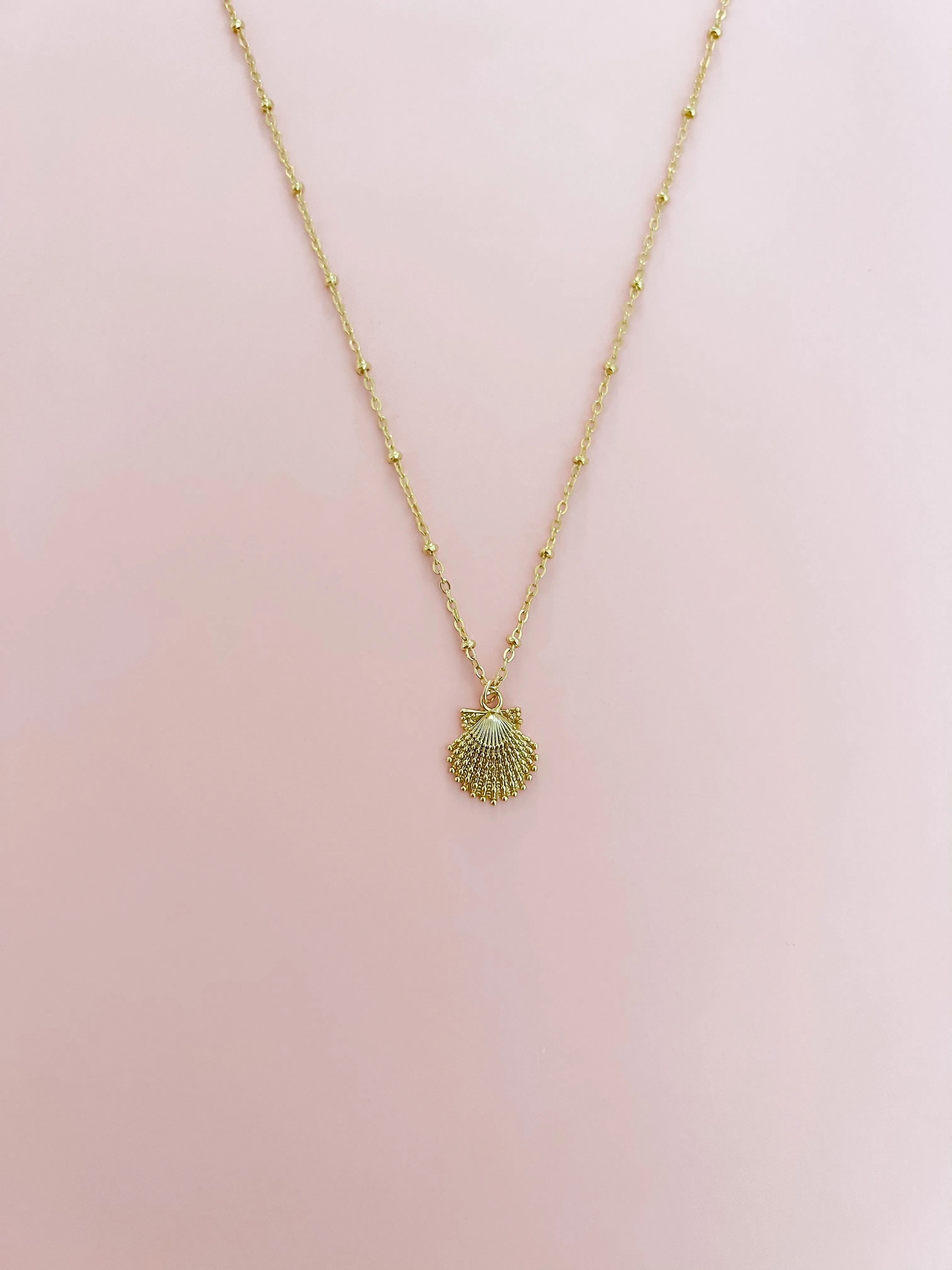 Small Gold Scallop Shell Necklace sold by Mermaid & Me
