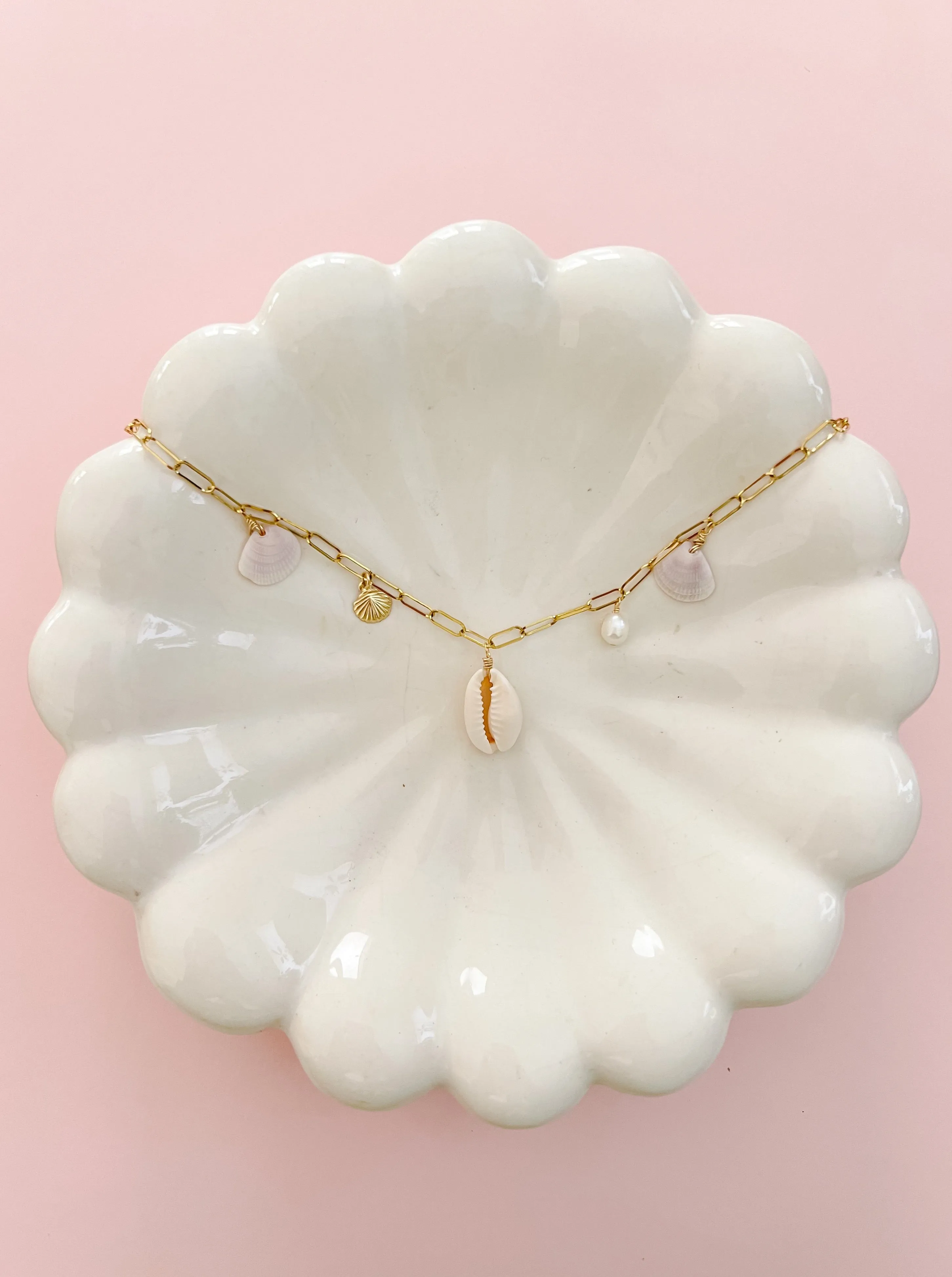 Atlantic Beach Real Seashell Charm Necklace sold by Mermaid & Me