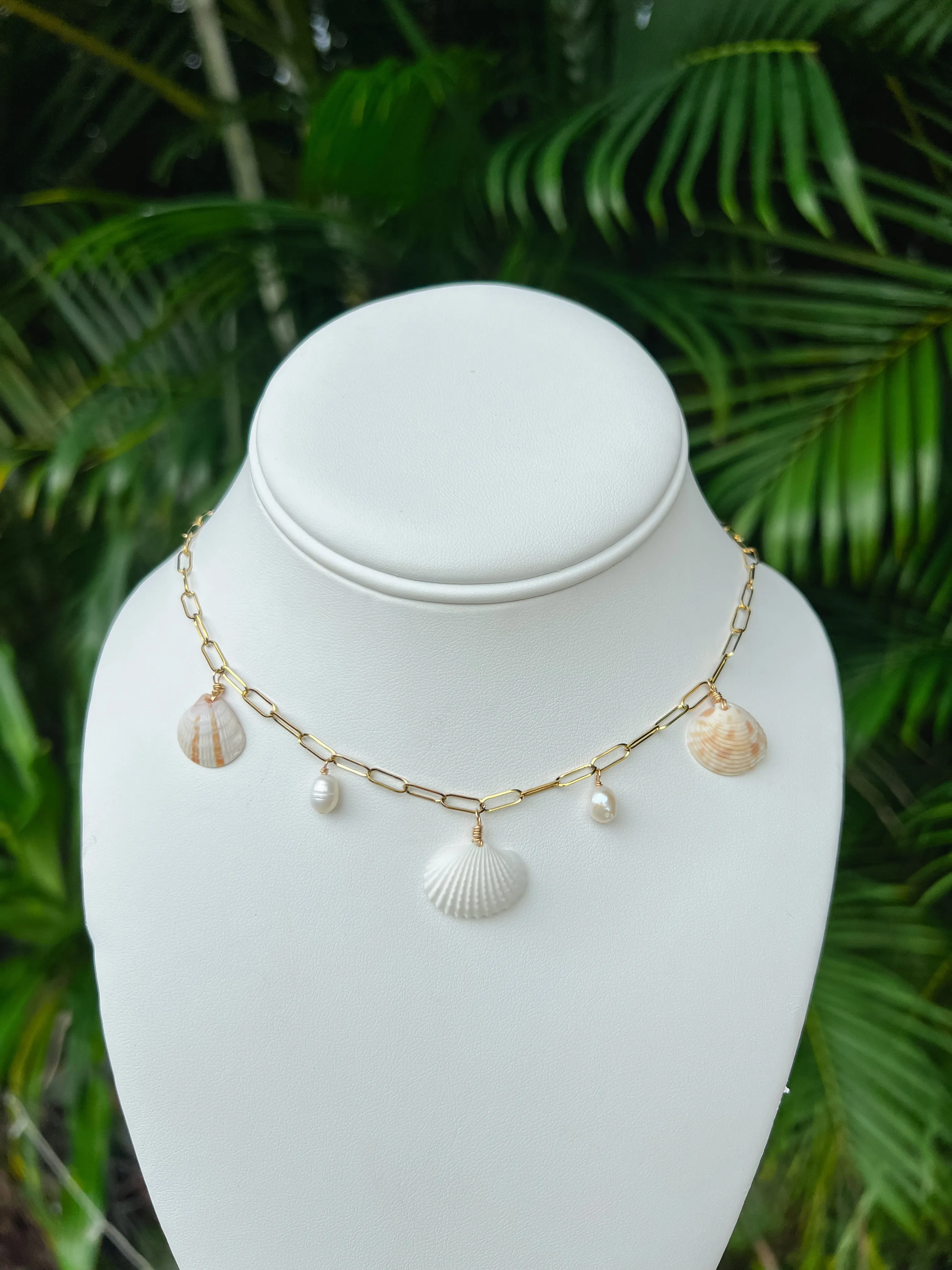 Deerfield Beach Real Seashell Charm Necklace sold by Mermaid & Me