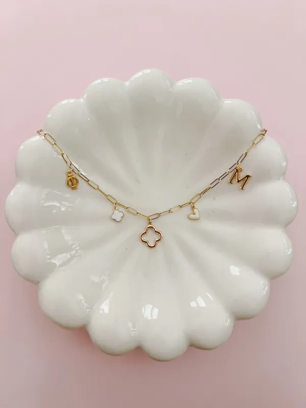 Phi Mu inspired Charm Necklace sold by Mermaid & Me