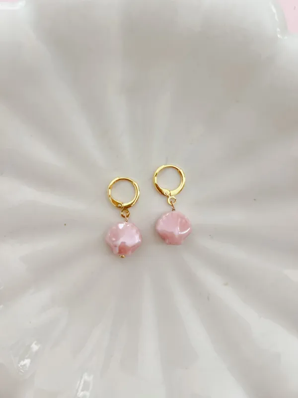 Pink Shell Earrings sold by Mermaid & Me