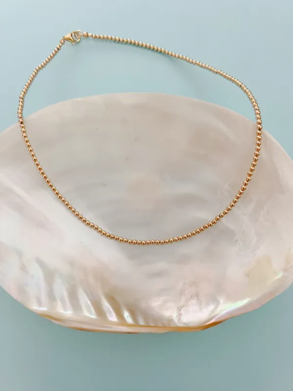 Gold Filled Beaded Ball Necklace sold by Mermaid & Me