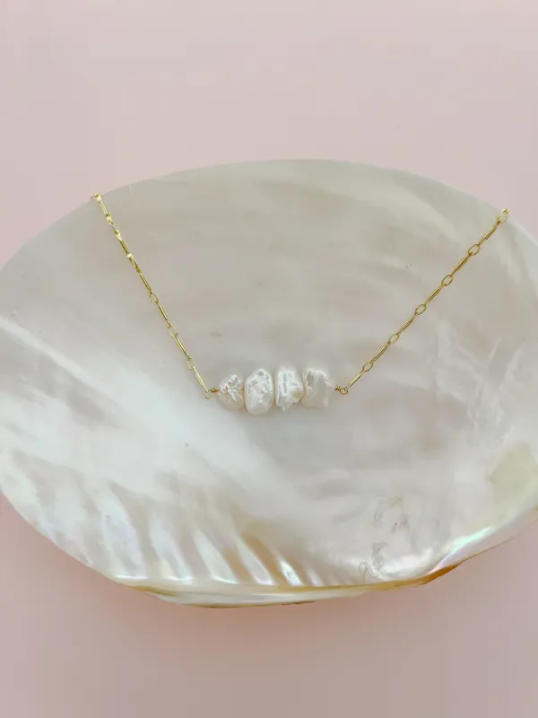 Rectangle Pearl Drop Necklace sold by Mermaid & Me