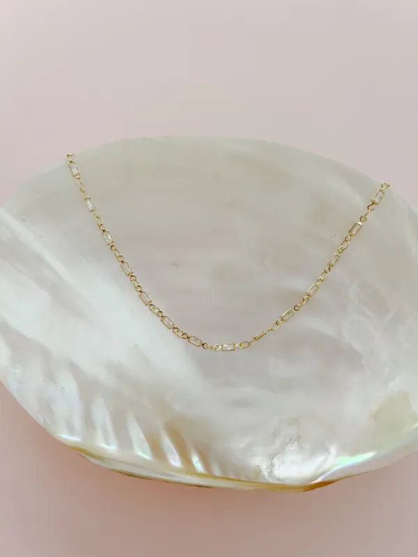 Dainty Baguette Layering Necklace sold by Mermaid & Me