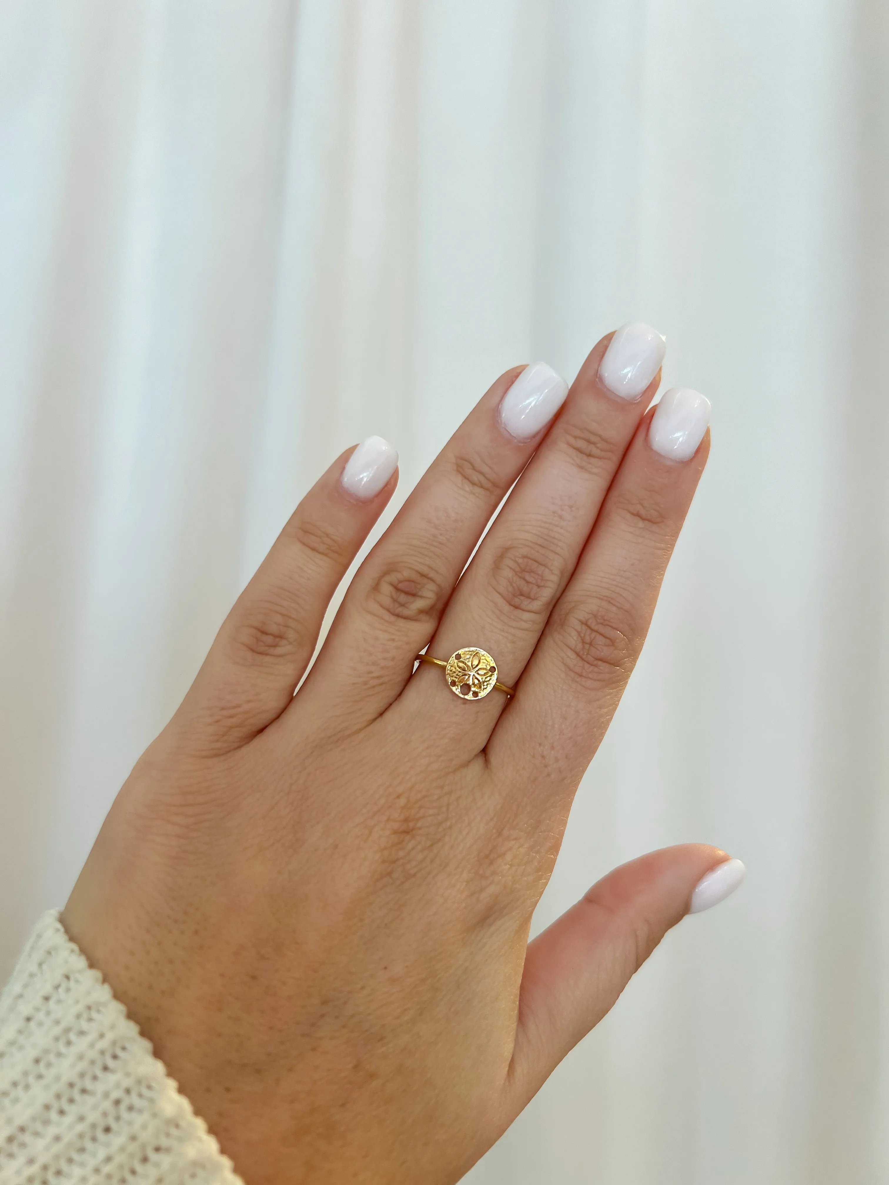 Gold Vermeil Sand Dollar Ring sold by Mermaid & Me