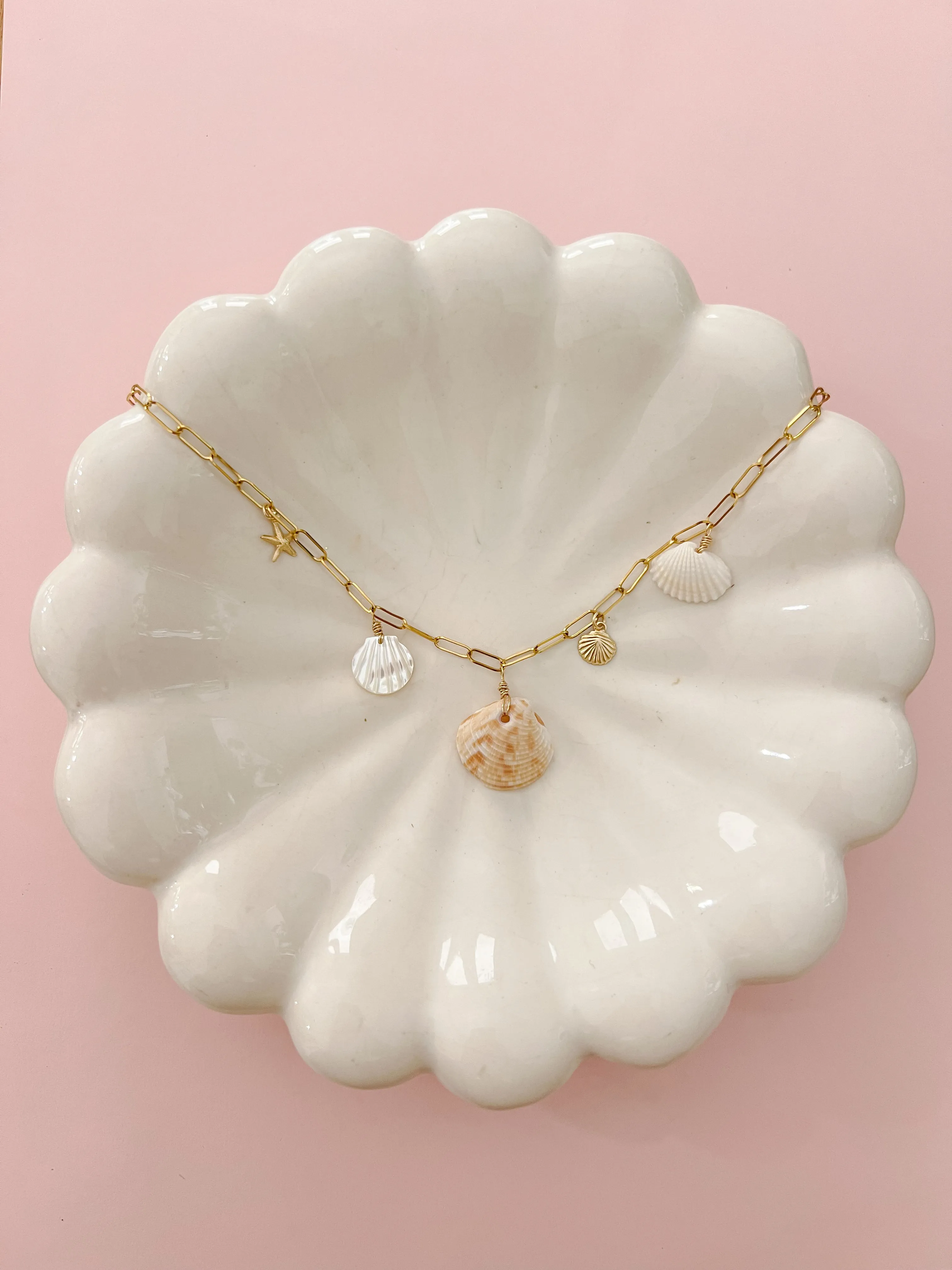 St. Pete Real Seashell Charm Necklace sold by Mermaid & Me
