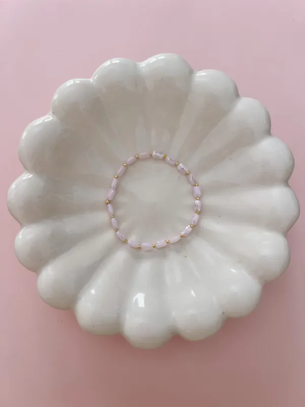 Shimmery Pink Beaded Bracelet sold by Mermaid & Me