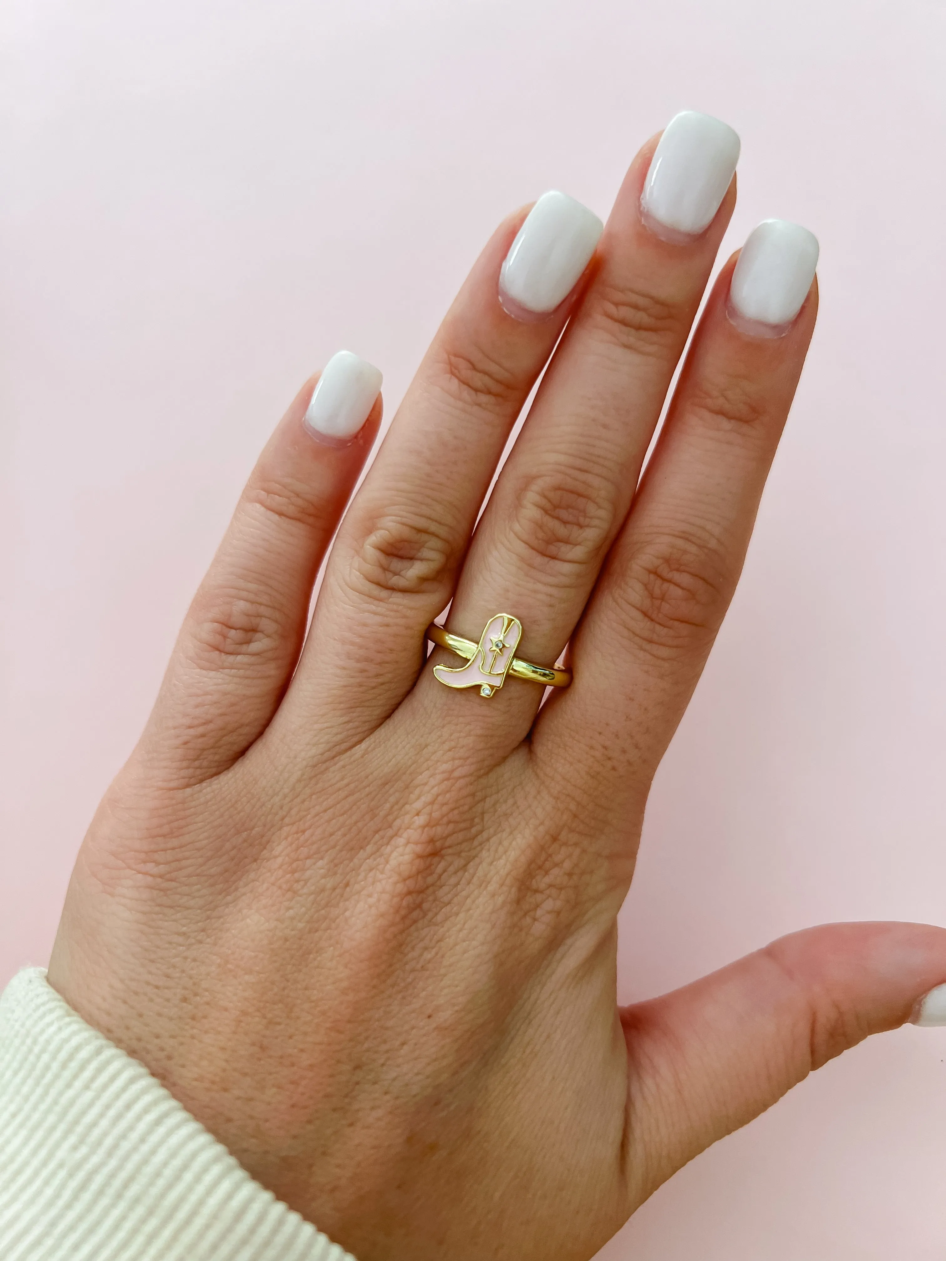 Pink Cowboy Boot Ring sold by Mermaid & Me