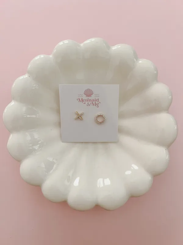 XO Stud Earrings sold by Mermaid & Me