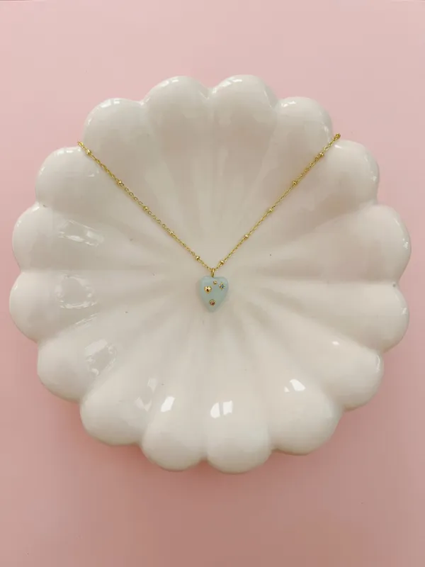Blue Candy Heart Necklace sold by Mermaid & Me