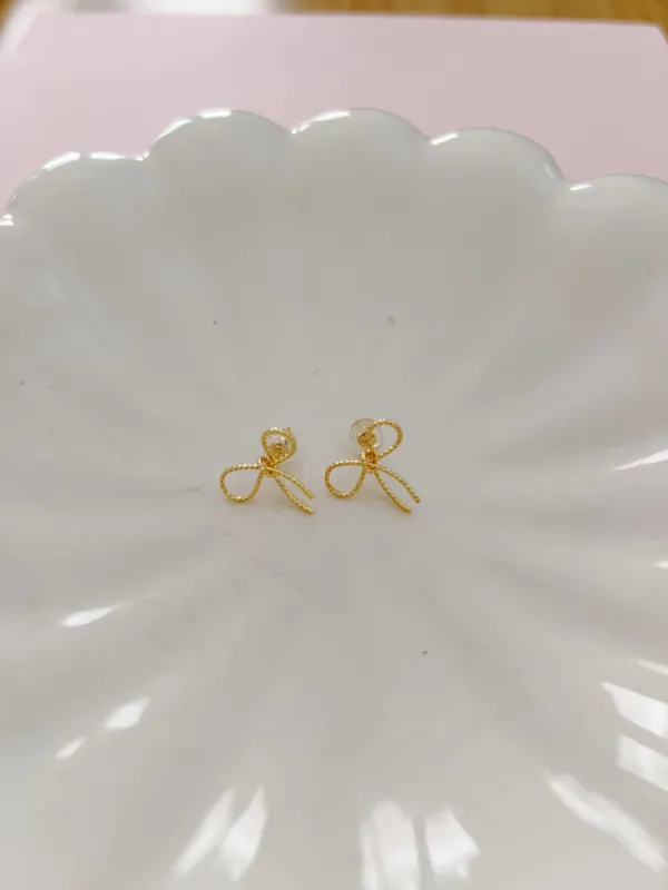 Ribbon Bow Earrings sold by Mermaid & Me