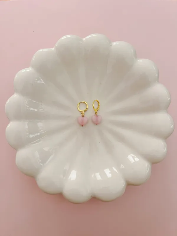 Pink Heart Earrings sold by Mermaid & Me