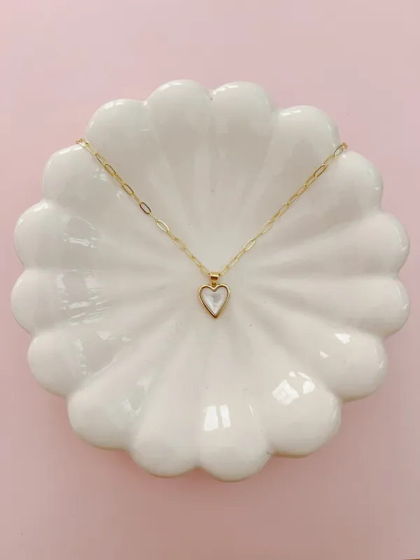 Mother of Pearl Heart sold by Mermaid & Me