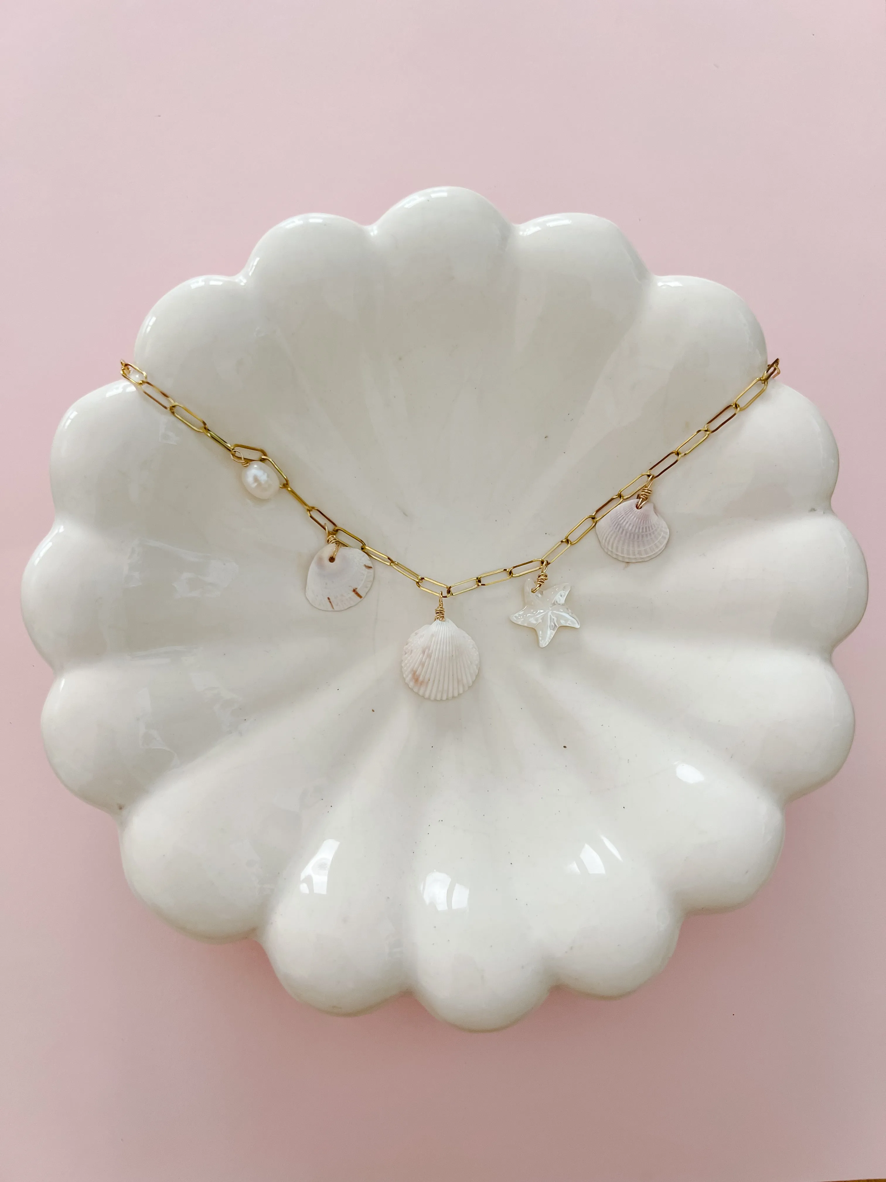 Real Seashell Charm Necklace sold by Mermaid & Me