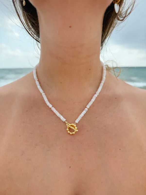 Mother of Pearl Disk Toggle Necklace sold by Mermaid & Me