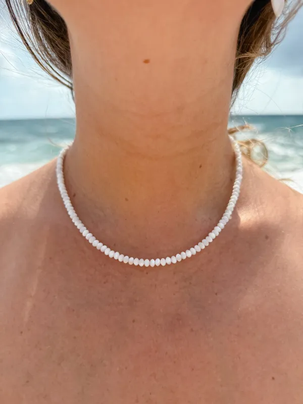 Mother of Pearl Disk Necklace sold by Mermaid & Me