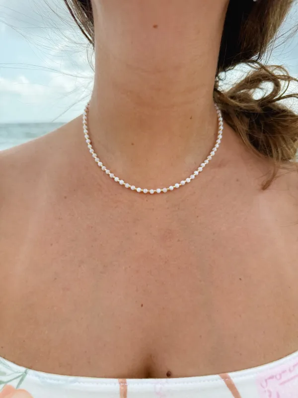 Mother of Pearl Ball with Gold Necklace sold by Mermaid & Me