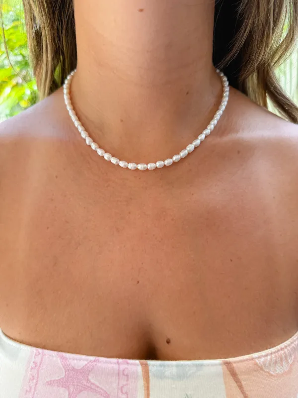 White Freshwater Pearl Necklace sold by Mermaid & Me