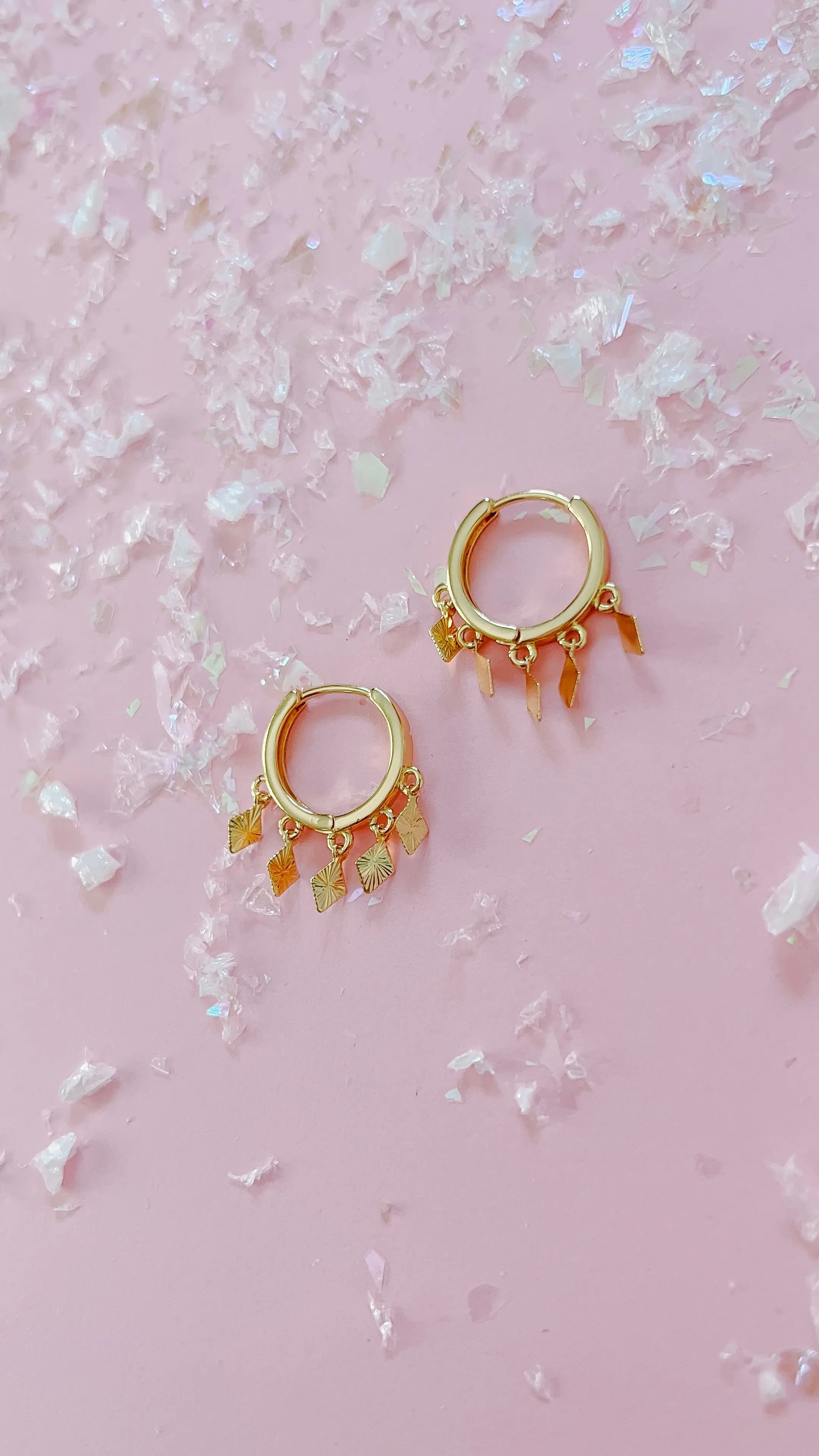 Dangly Diamond Hoop Earrings sold by Mermaid & Me product image thumbnail 2