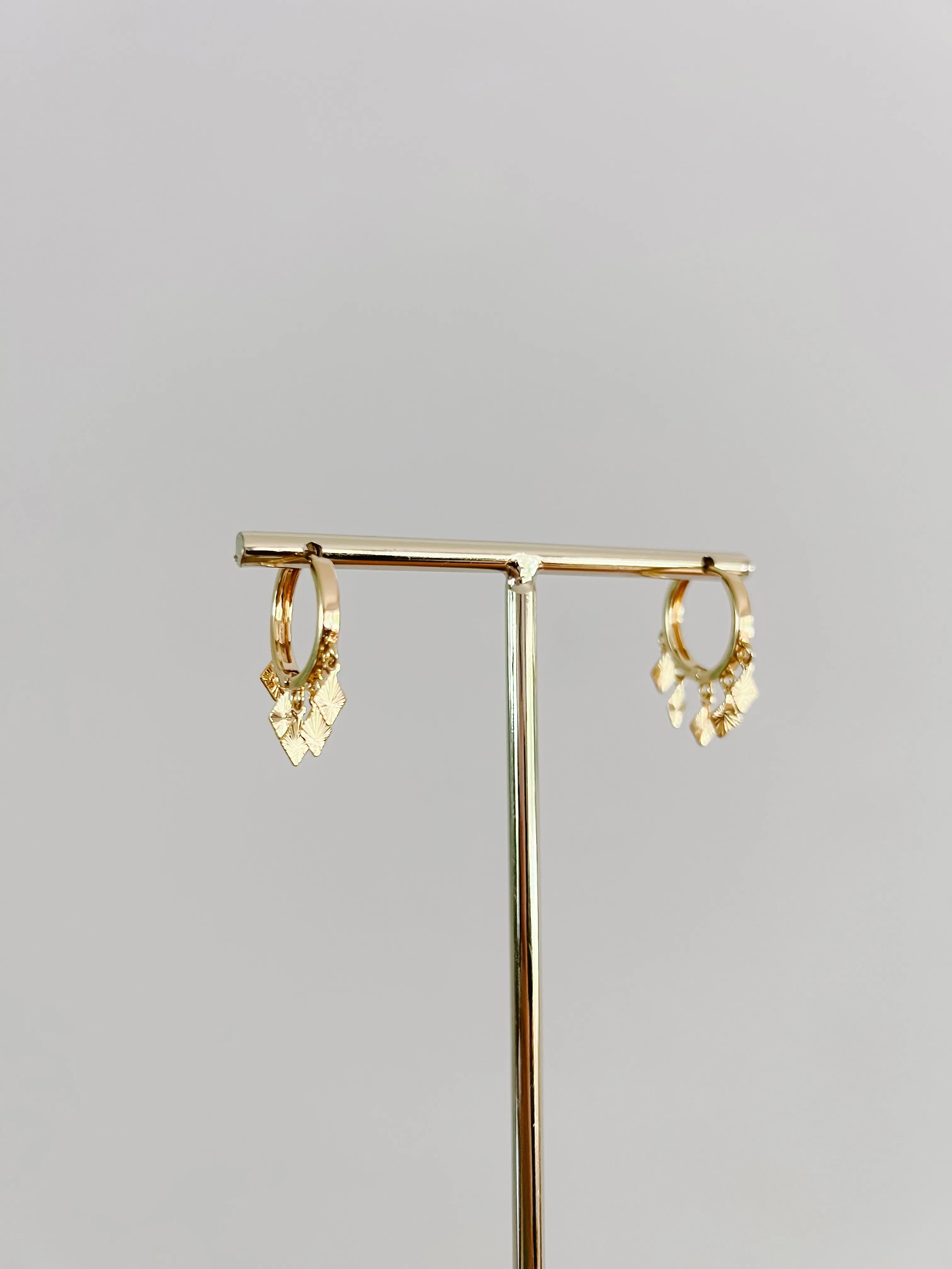 Dangly Diamond Hoop Earrings sold by Mermaid & Me