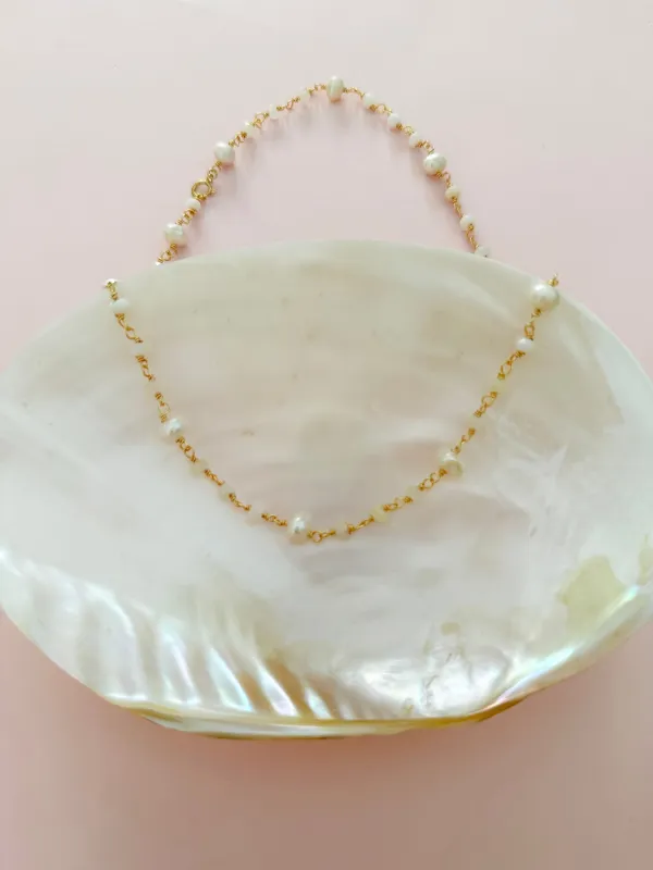 Pearl Beaded Chain Necklace sold by Mermaid & Me