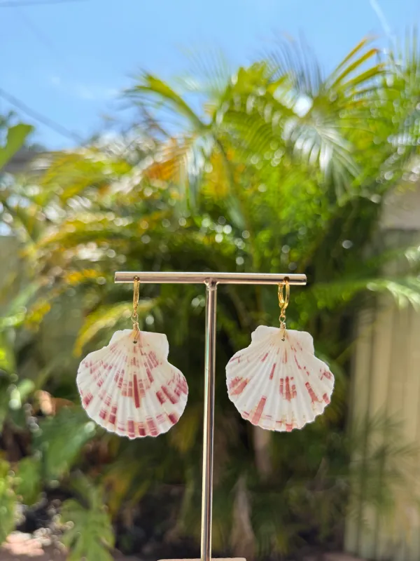 White Scallop Shell Earrings sold by Mermaid & Me