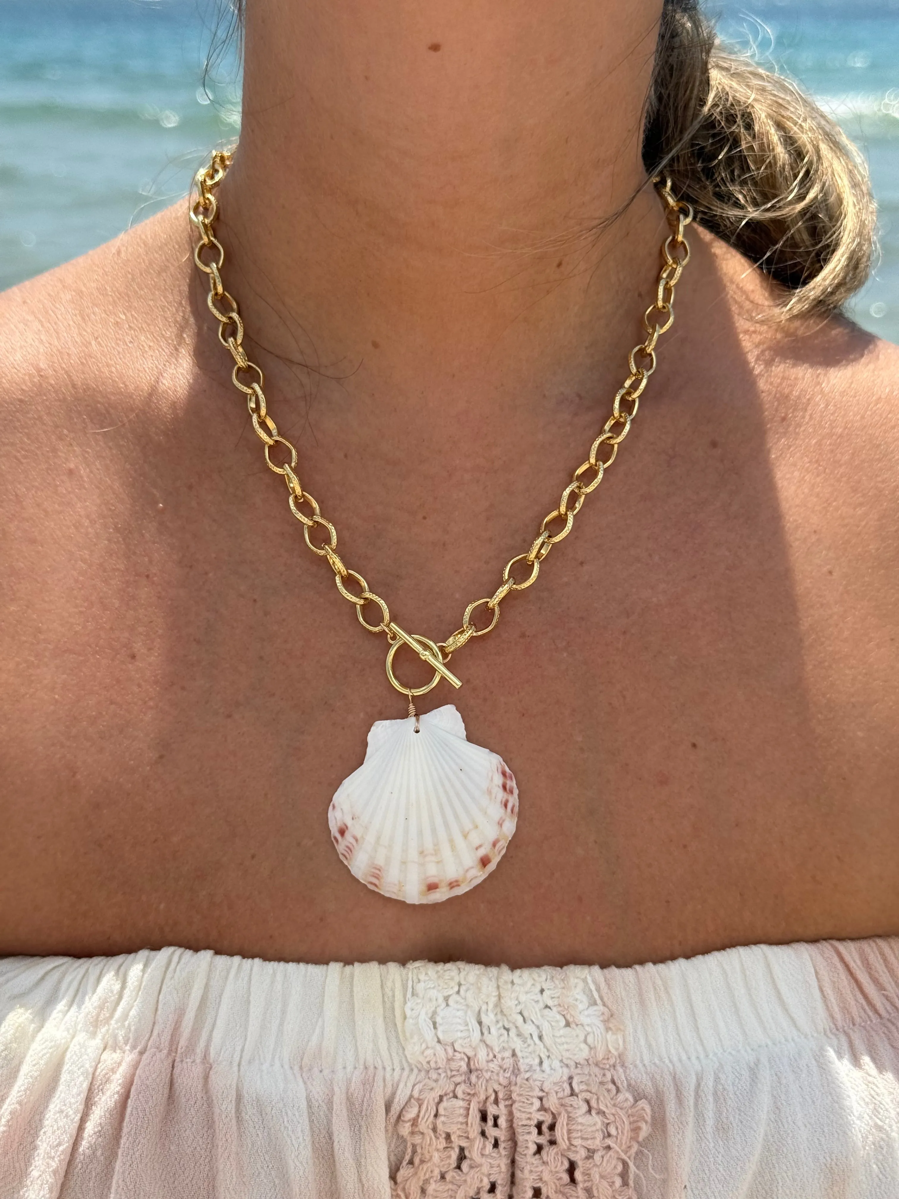 Chain & Toggle Scallop Shell Necklace sold by Mermaid & Me