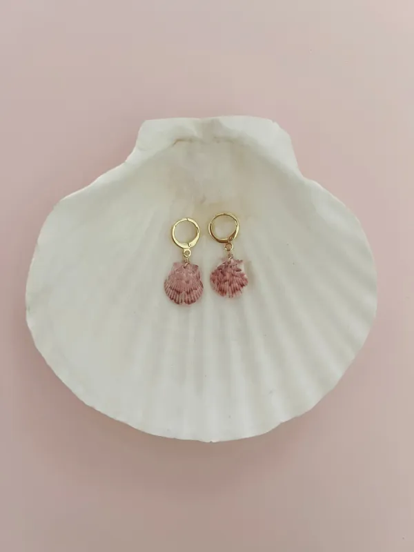 Small Real Scallop Seashell Earrings sold by Mermaid & Me