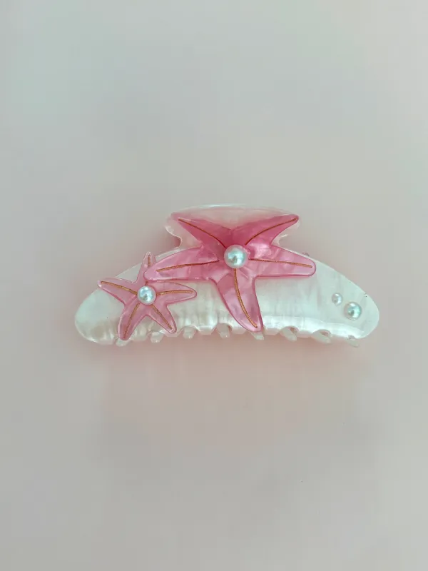 Pink Starfish Hair Clip sold by Mermaid & Me