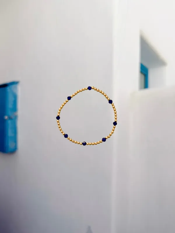 Gold Filled Blue Beaded Bracelet sold by Mermaid & Me