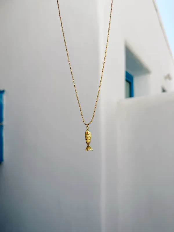 Gold Fish Necklace sold by Mermaid & Me