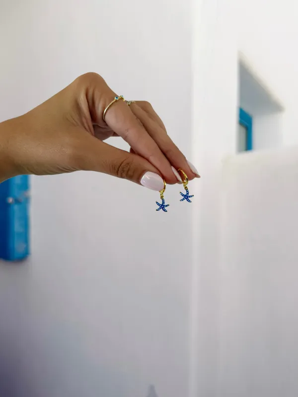 Blue Starfish Earrings sold by Mermaid & Me