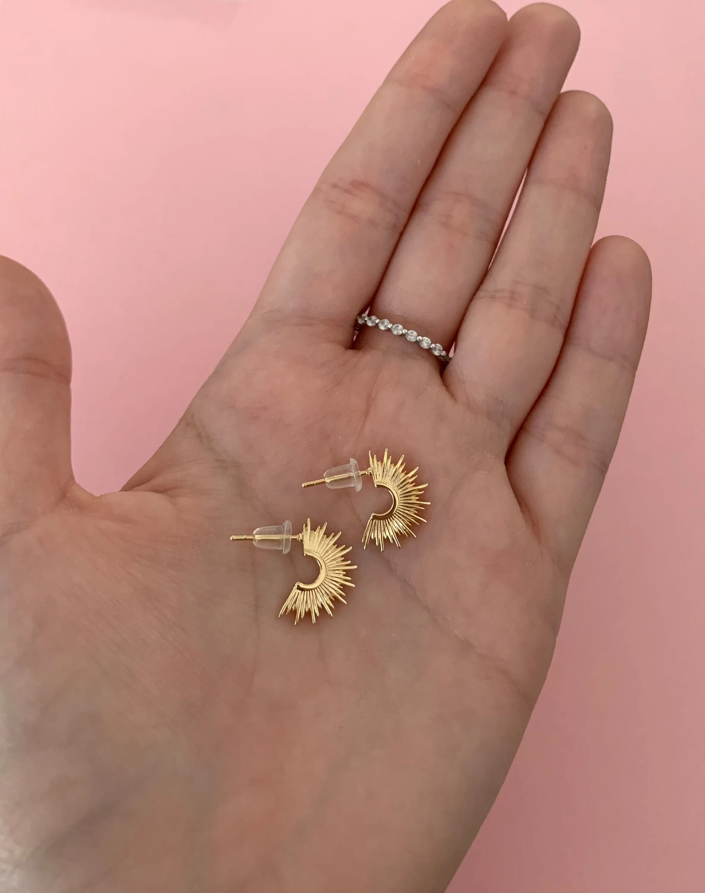 Gold Sunburst Earrings sold by Mermaid & Me product image thumbnail 2