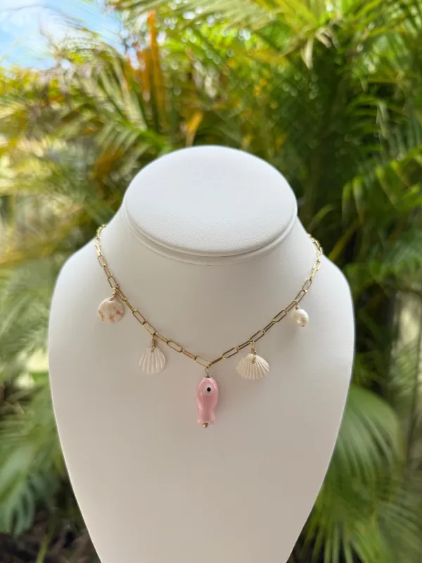 Real Seashell Charm Necklace sold by Mermaid & Me