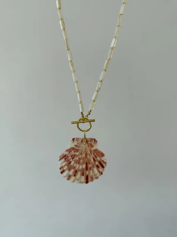 Mother of Pearl Scallop Shell Toggle Necklace sold by Mermaid & Me