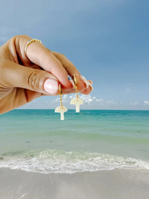 Mother of Pearl Palm Tree Earrings sold by Mermaid & Me