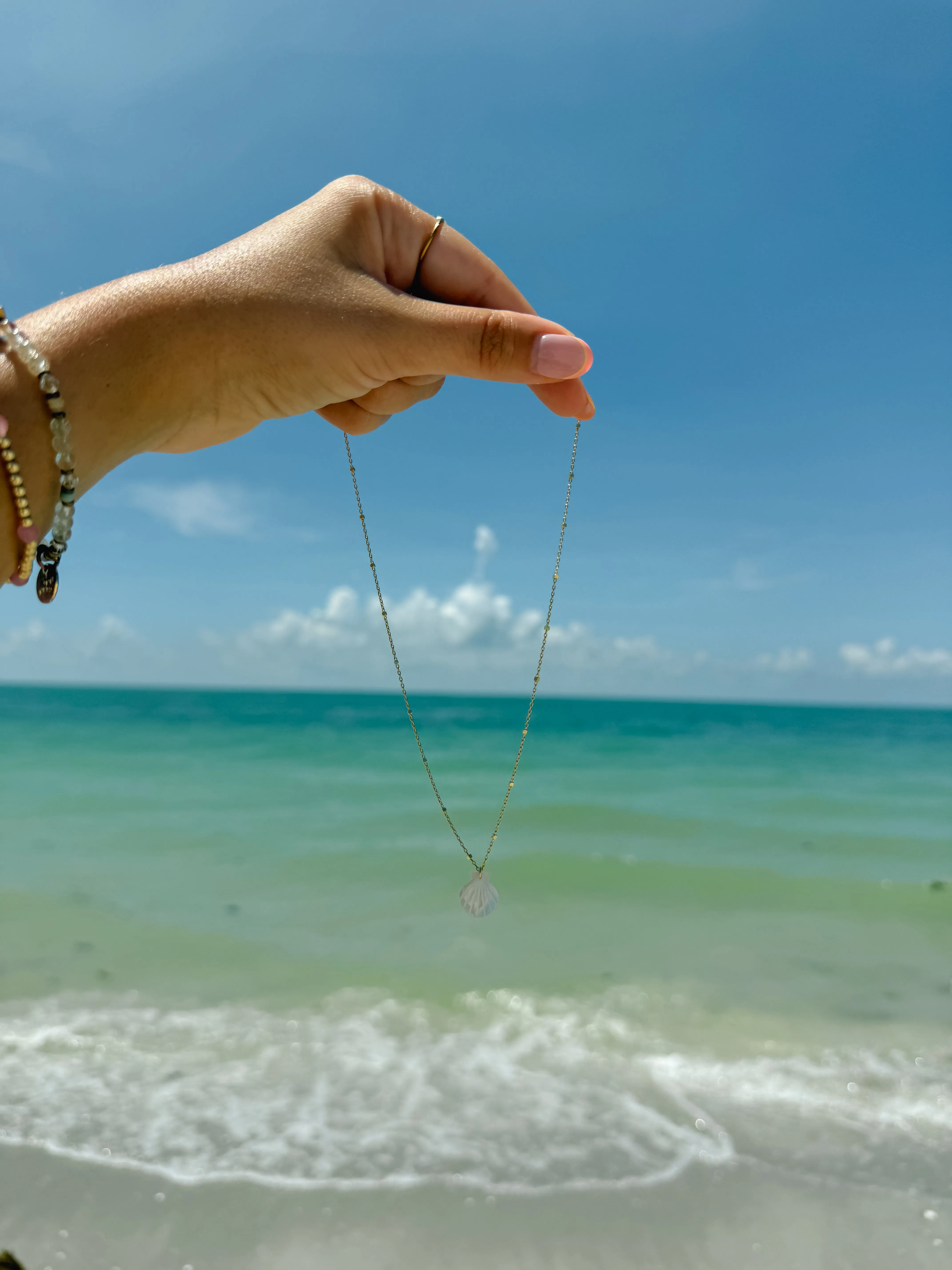 Small Mother of Pearl Shell Necklace sold by Mermaid & Me product image thumbnail 2