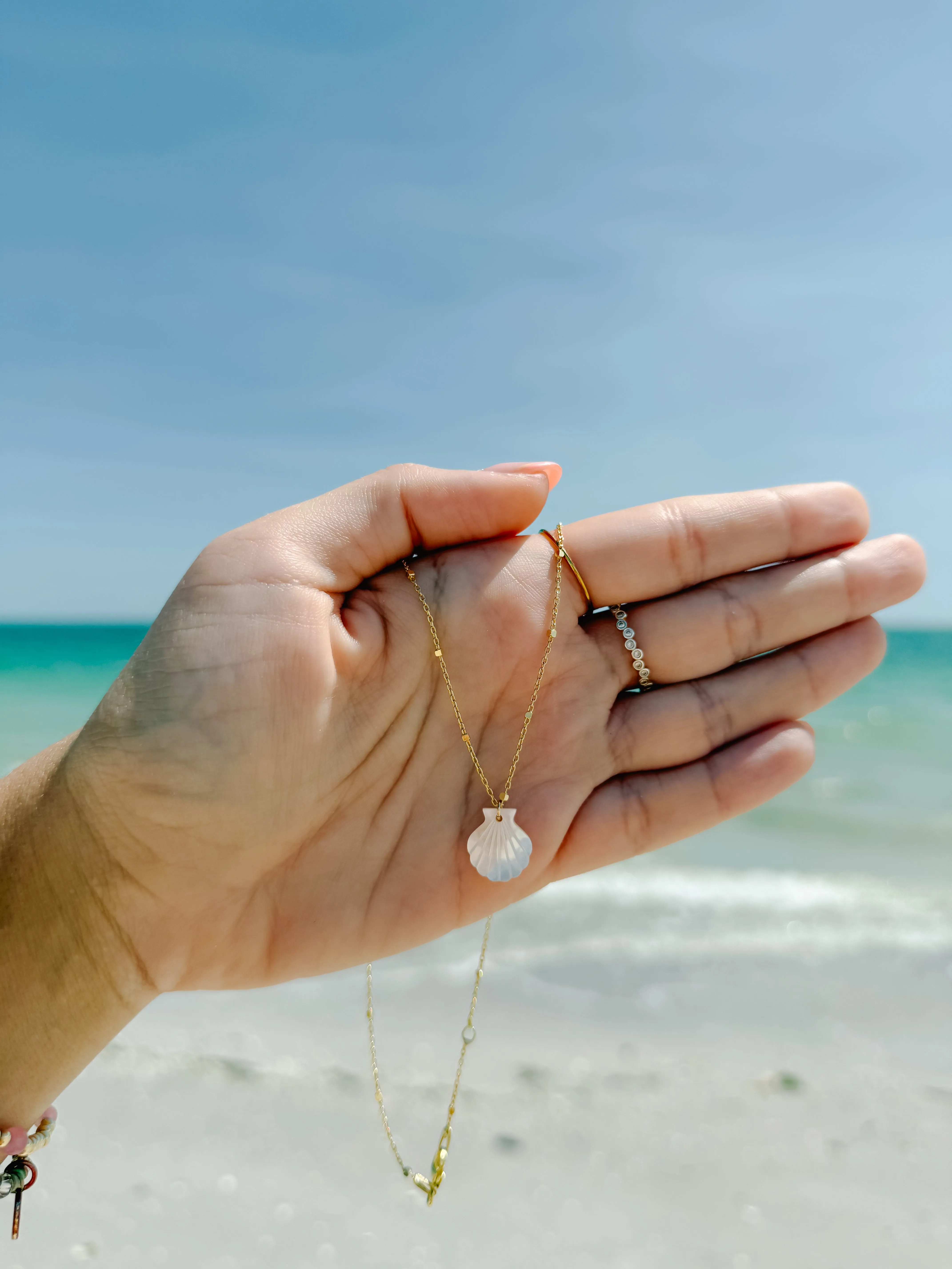 Small Mother of Pearl Shell Necklace sold by Mermaid & Me