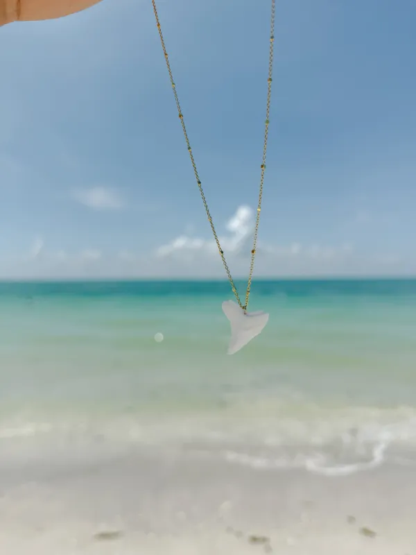 Mother of Pearl Shark Tooth Necklace sold by Mermaid & Me