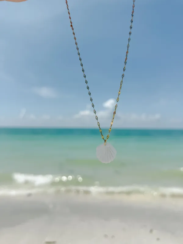 Mother of Pearl Scallop Shell Necklace sold by Mermaid & Me