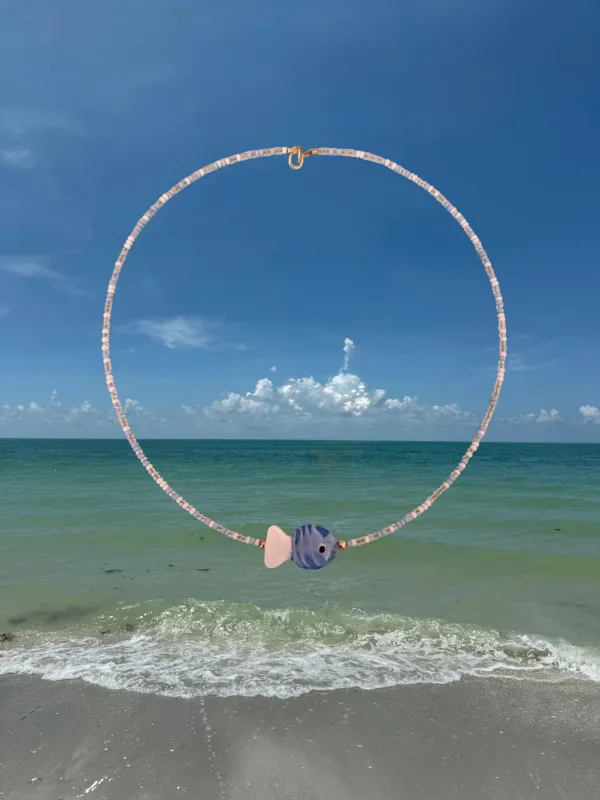 Periwinkle Fish Necklace sold by Mermaid & Me
