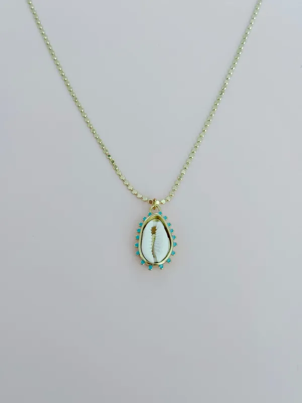 Turquoise Cowrie Shell Necklace sold by Mermaid & Me