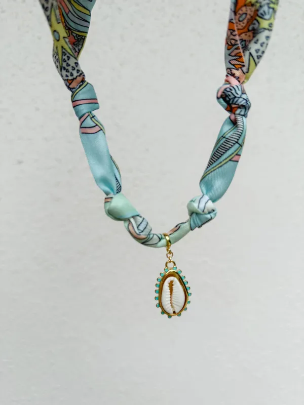 Cowrie Shell Scarf Necklace sold by Mermaid & Me