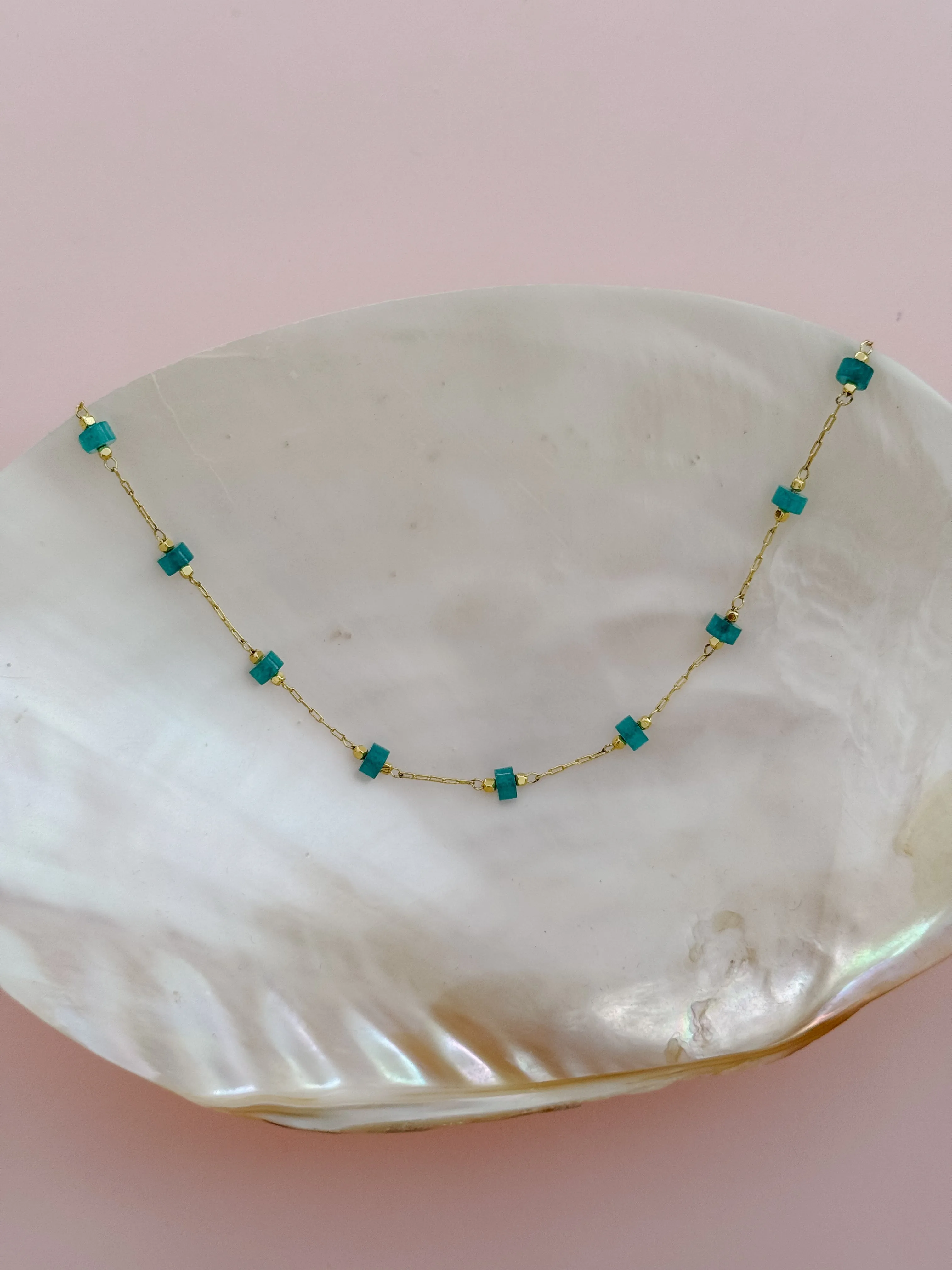 Teal Quartz Layering Necklace sold by Mermaid & Me