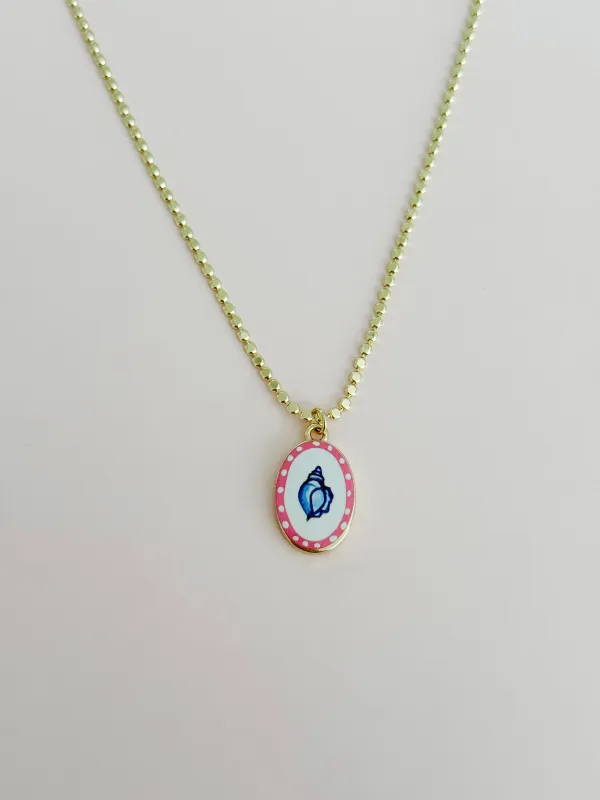 Blue & Pink Conch Necklace sold by Mermaid & Me